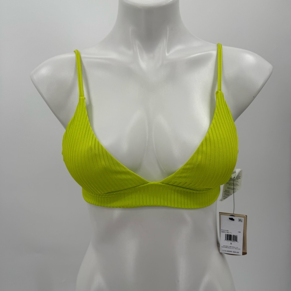 Volcom Green Ribbed Bikini Top Swimwear